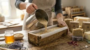 The traditional cold process soap-making technique used by premium handmade bar soap brands.