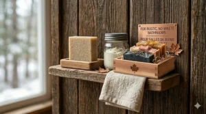 Illustration of a curated gift box featuring assorted traditional bar soaps tied with a rustic twine bow.