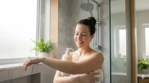 Illustration of a person enjoying a comfortable daily shower.