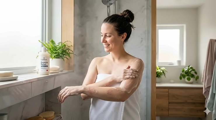 Soothing body wash for eczema-prone skin designed for Canadian climates.