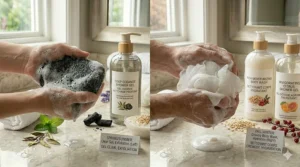Adapting your shower routine: switching between shower gel and body wash.