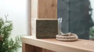 Natural soap on a rope for men.