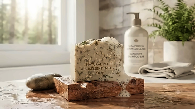 Natural dandruff shampoo bar for healthy hair