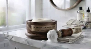 Moisturizing glycerin shaving soap for sensitive skin in Canada.