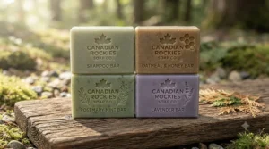 Set of travel shampoo bars for various hair types