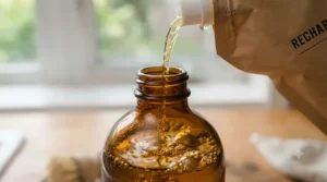 Benefits of choosing zero waste liquid soap refill, reducing plastic waste in Canadian communities. / Avantages de choisir une recharge de savon liquide zéro déchet.