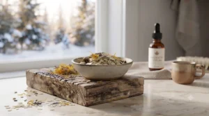 Handcrafted botanical natural soap for dry skin infused with Canadian plant oils.
