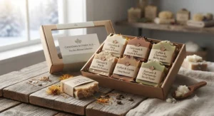 Moisturizing plant-based vegan soap gift set designed to combat dry winter skin in Canada.