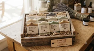 Refreshing peppermint and eucalyptus natural soap bar under $25 CAD.