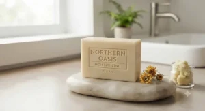 Moisturizing vegan bar soap for men designed to soothe dry skin during cold Canadian winters.