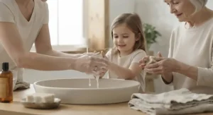 Safe sensitive skin care using natural goat milk soap for eczema for the whole family
