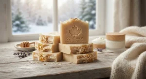 Nourishing top goat milk soap bars designed to combat dry skin and retain natural moisture in cold weather.